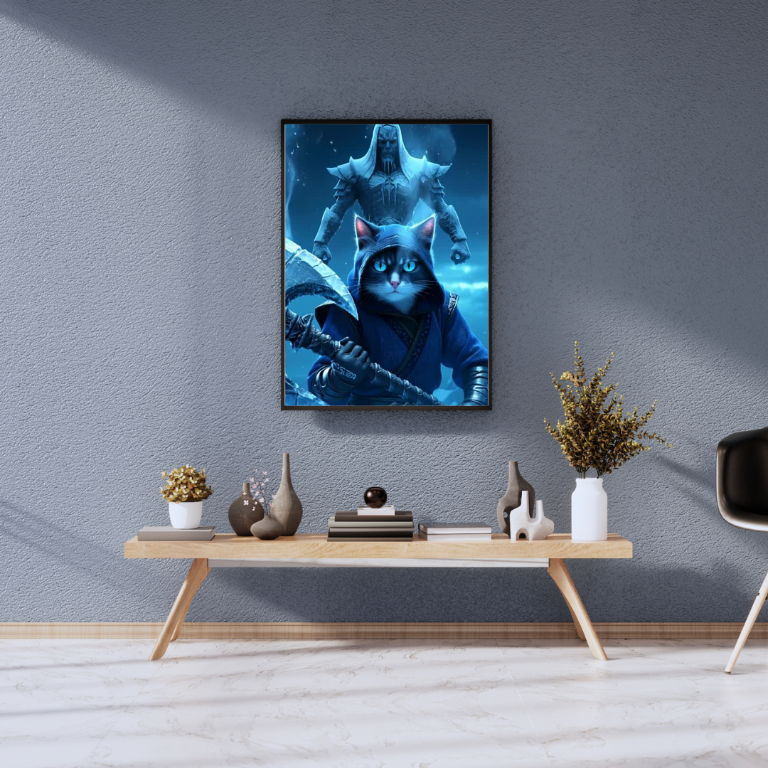 A Cat dress as sub zero Wall Art Frame