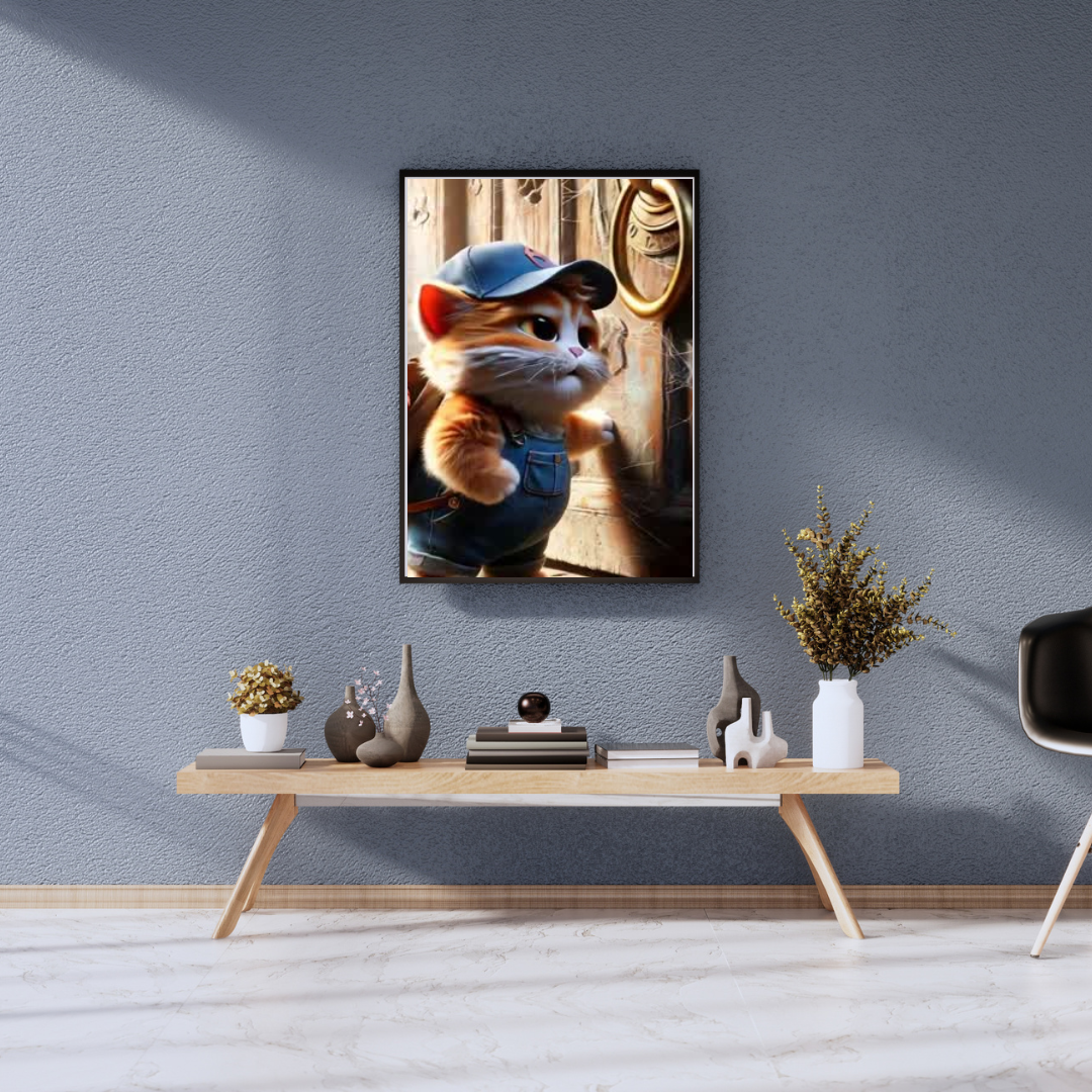 Anthropomorphic kitten: Wall Art Print