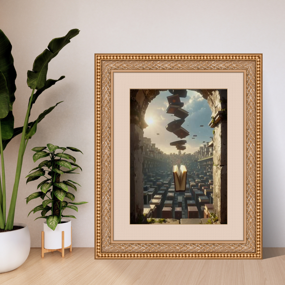 Ancient stone arch floating in midair: Wall art Print